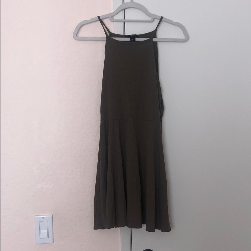 Olive green halter dress